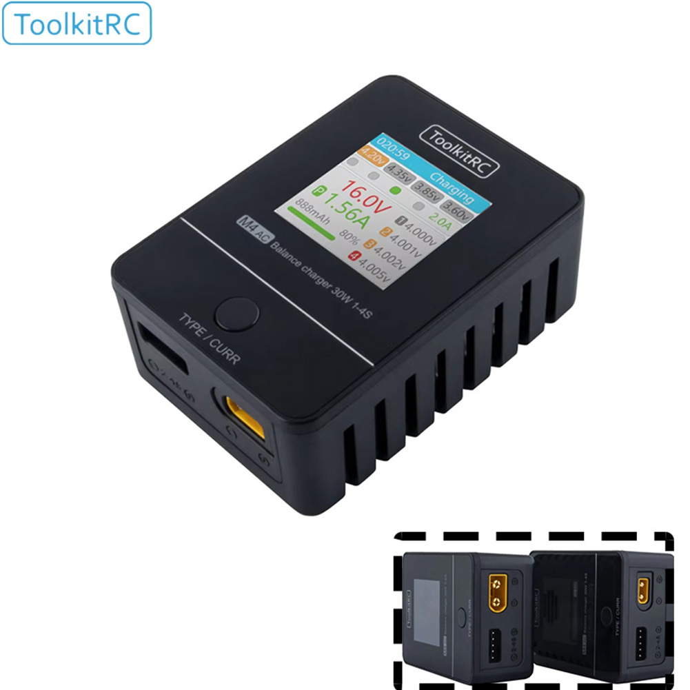 Drone Racing Charger - ToolkitRC M4AC 30W 소형 AC 충전기